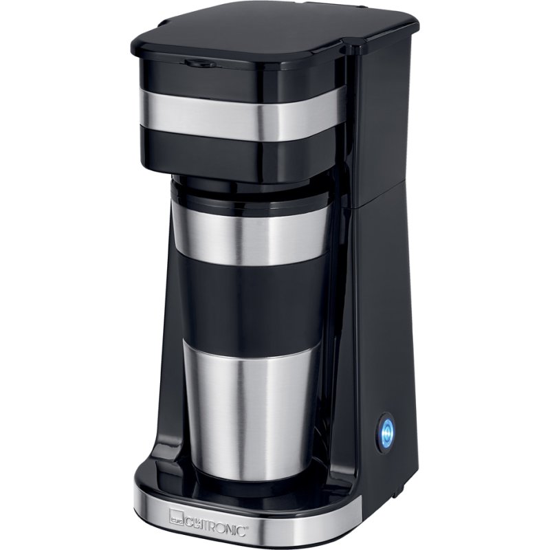 CLATRONIC coffee maker to go KA 3733, black/silver, 400 ml, thermos mug